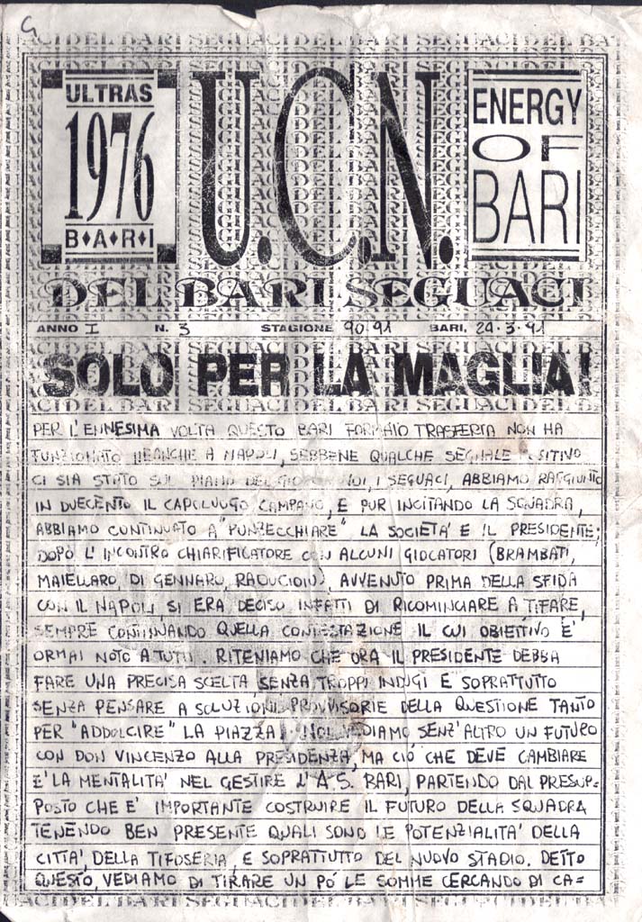 U.C.N. Del Bari Seguaci 24/03/1991 pagina 1