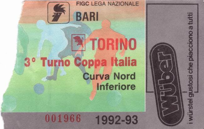 Bari-Torino 92-93 Coppa Italia