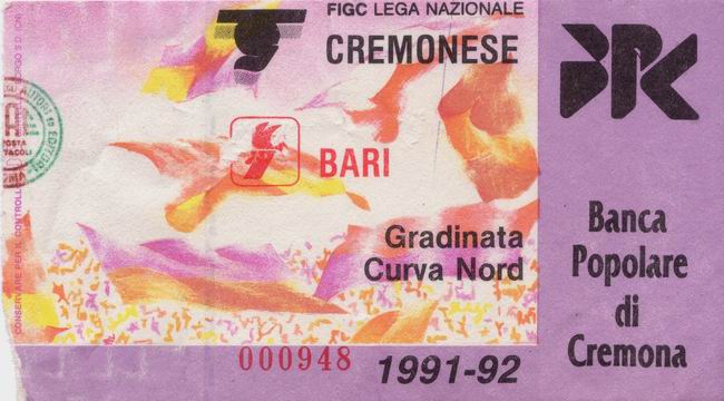 Cremonese-Bari 91-92