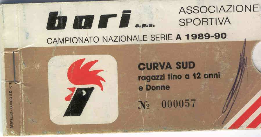 Abbonamento 89-90 Curva Sud