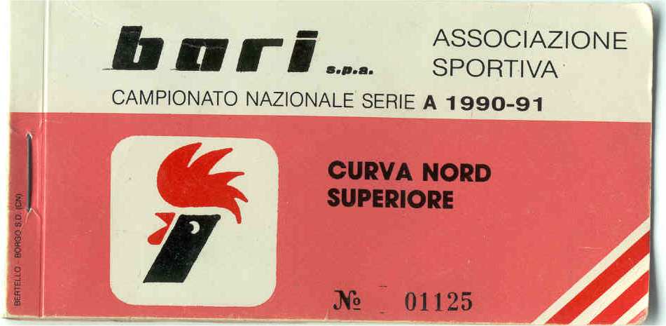 Abbonamento 90-91 Curva Nord