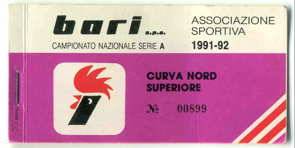 Abbonamento 91-92 Curva Nord