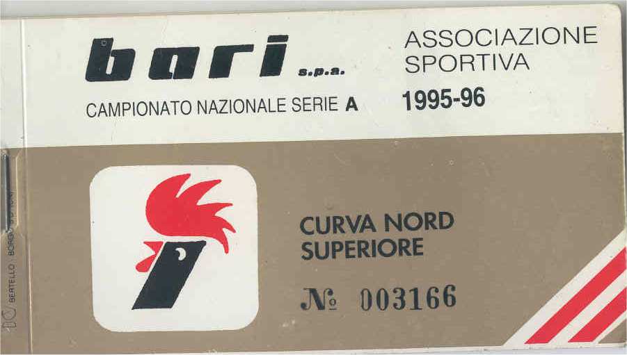 Abbonamento 95-96 Curva Nord