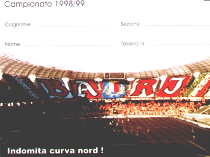 Tessera Ultras 1998/1999 back